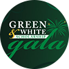 green and white scholarship gala logo.
