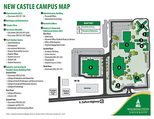 Printable New Castle Campus Map